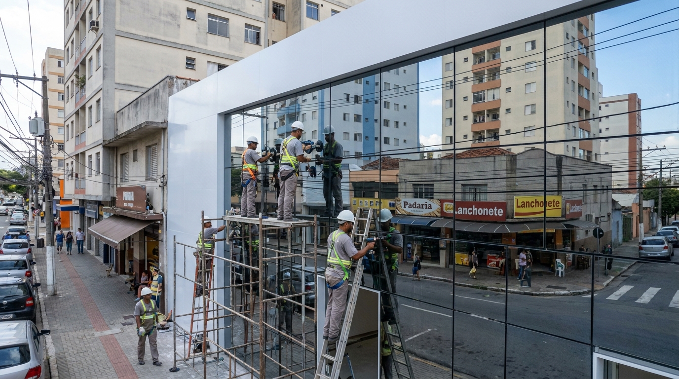 Fachada espelhada em esquina em Olinda-PE